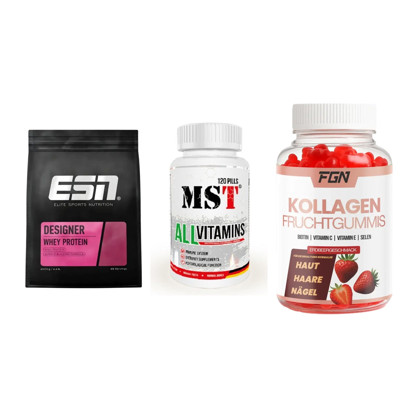 Regenerations-Set: ESN Designer + MST All Vitamin + FGN Kollagen 60 – alle enthaltenen Artikel