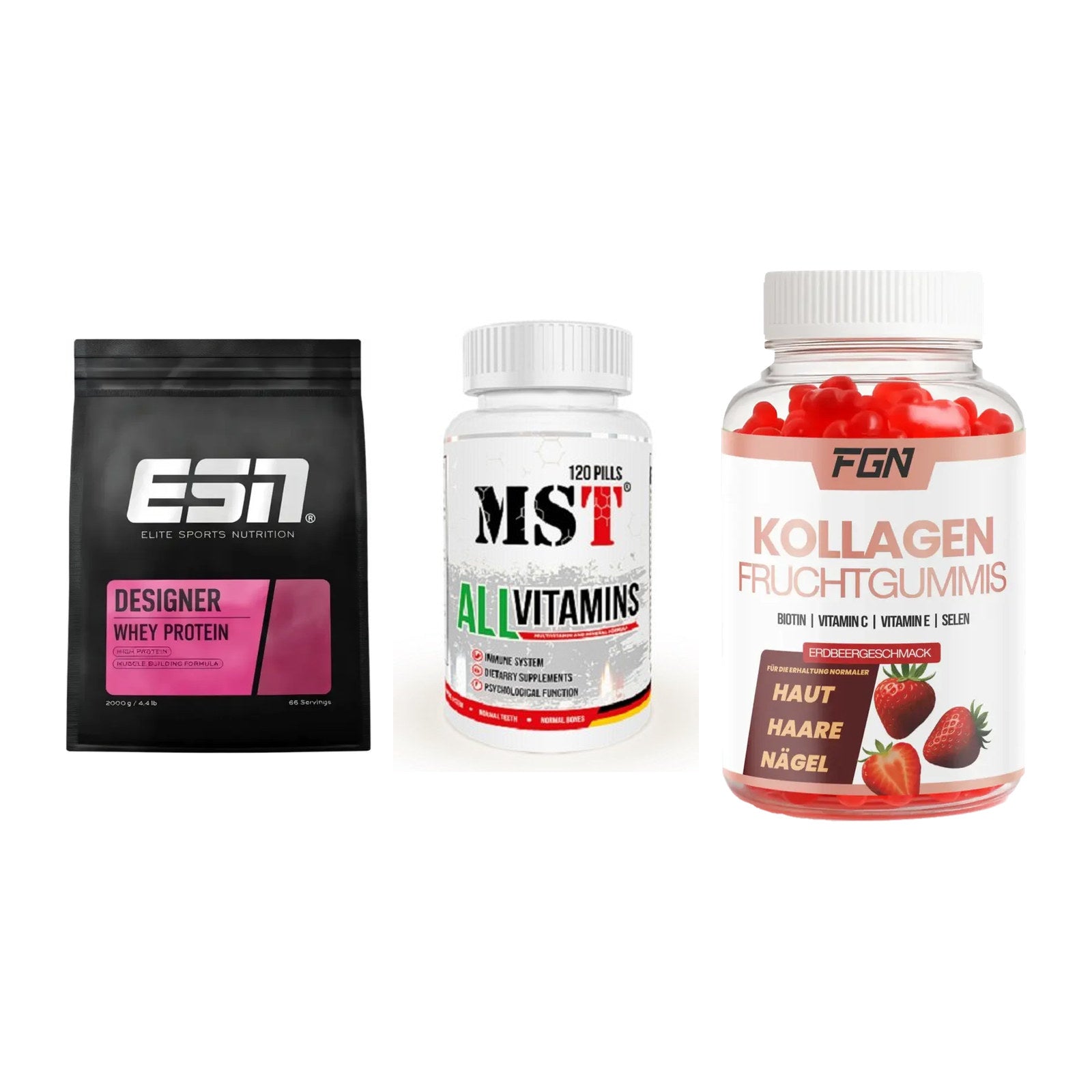 Regenerations-Set: ESN Designer + MST All Vitamin + FGN Kollagen 60 – alle enthaltenen Artikel