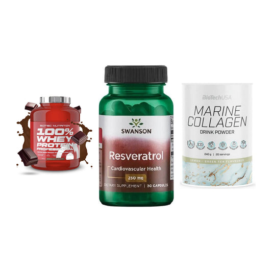 Regenerations-Set: Scitec 100% + Swanson Resvera + BioTech Marine – alle enthaltenen Artikel