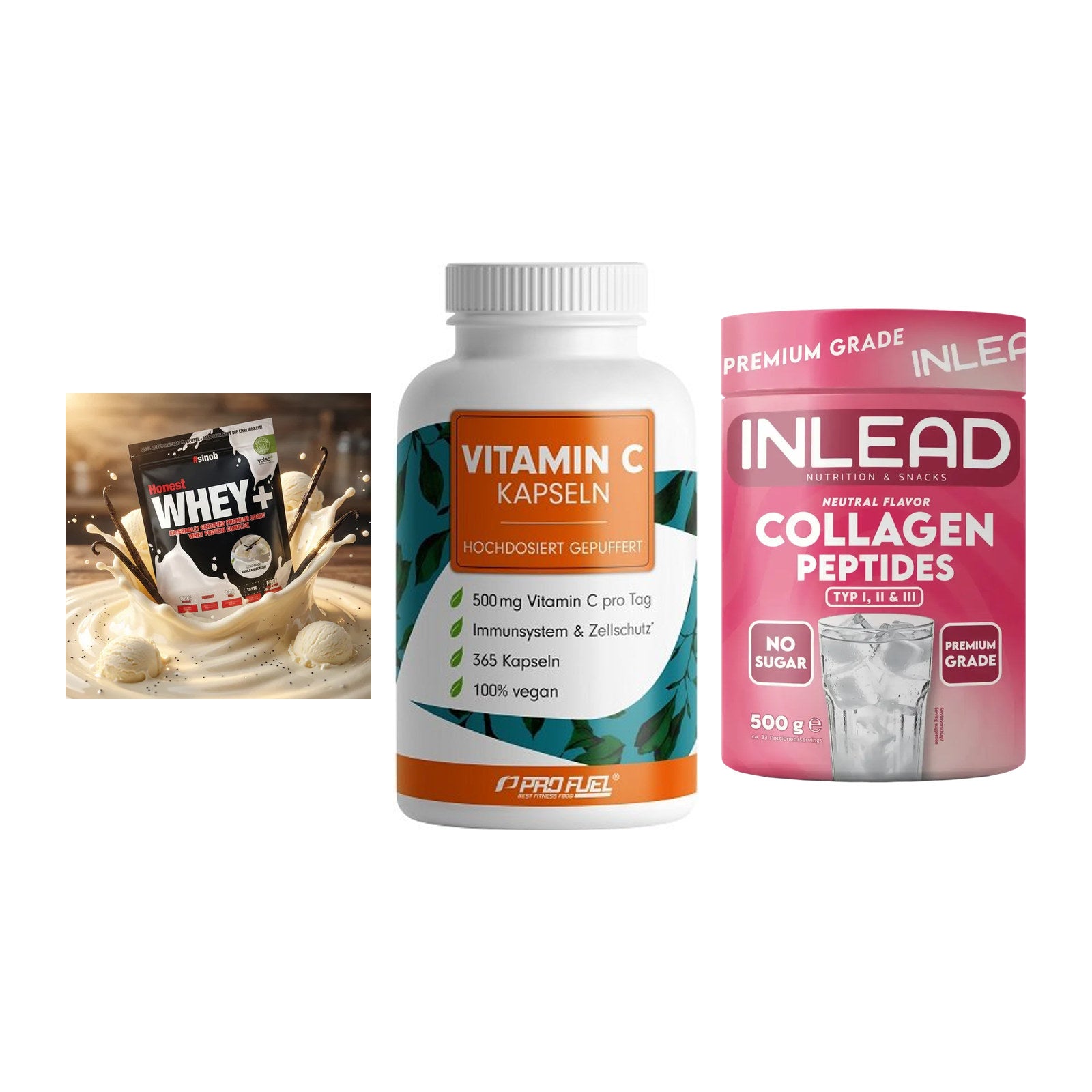Regenerations-Set: Sinob Honest + ProFuel Vitamin + INLEAD Collagen – alle enthaltenen Artikel