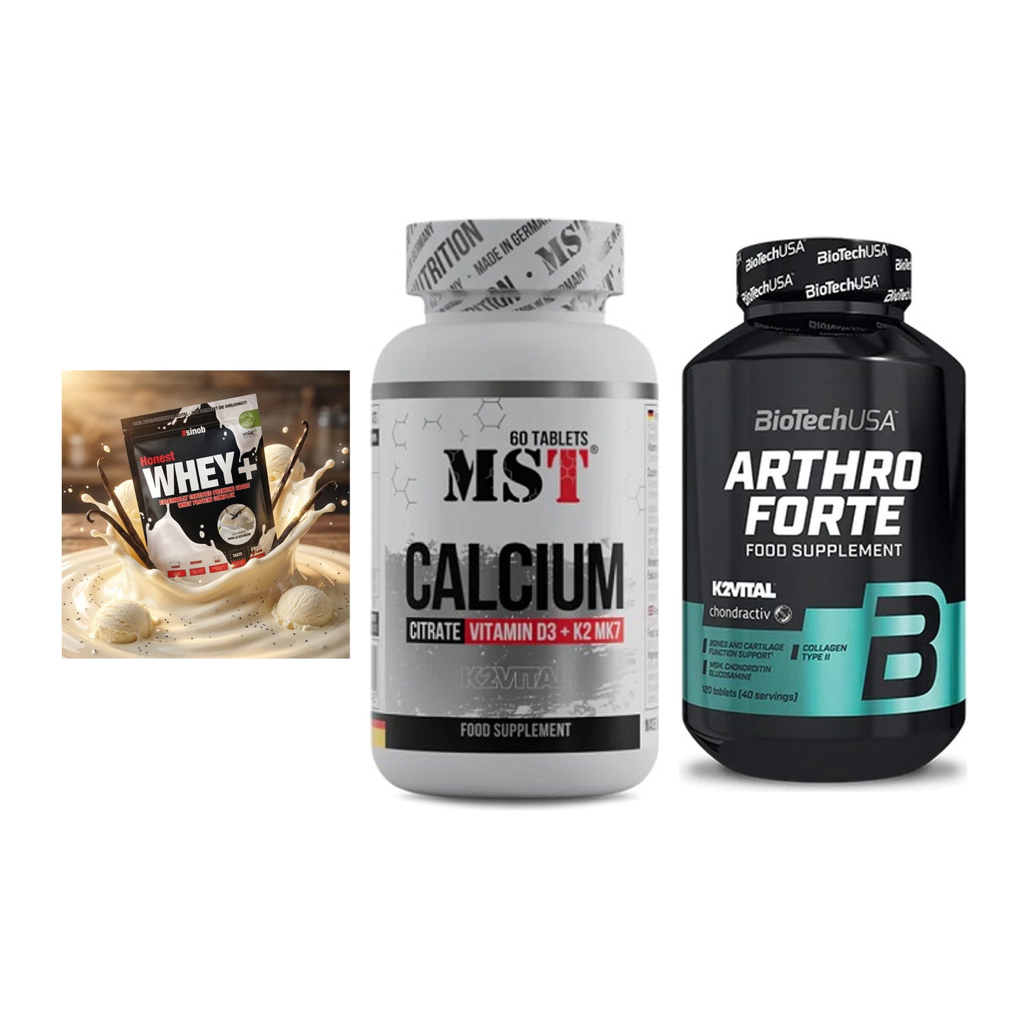 Regenerations-Set: Sinob Honest + MST Calcium + BioTech Arthro – alle enthaltenen Artikel
