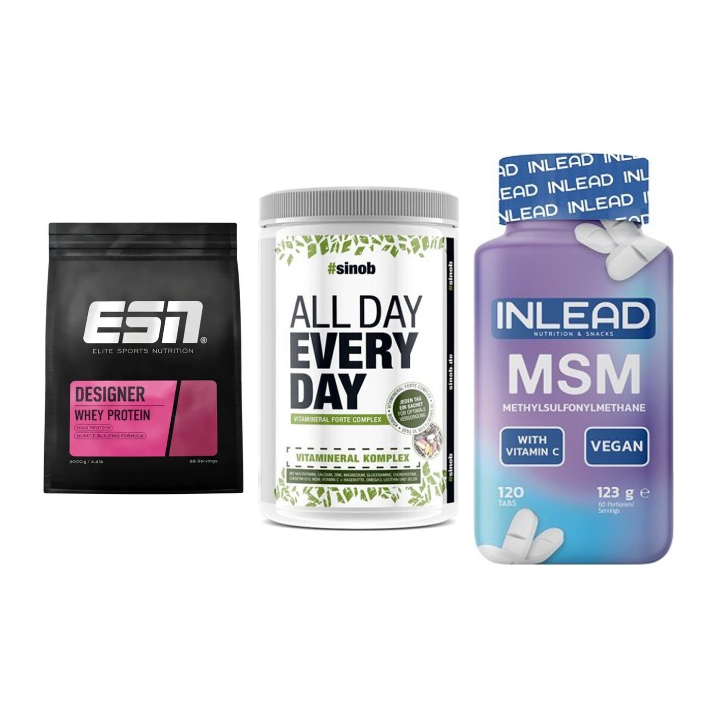 Regenerations-Set: ESN Designer + Sinob All Day + INLEAD MSM – alle enthaltenen Artikel