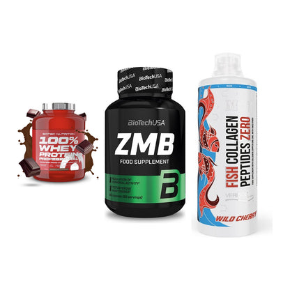 Regenerations-Set: Scitec 100% + BioTech ZMB + MST Fish – alle enthaltenen Artikel