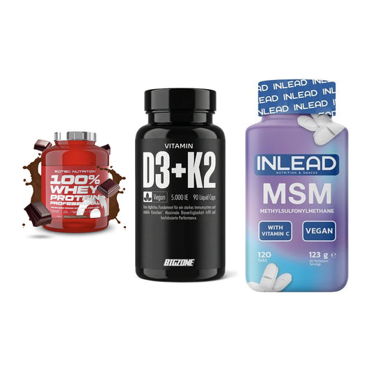 Regenerations-Set: Scitec 100% + Big Zone + INLEAD MSM – alle enthaltenen Artikel