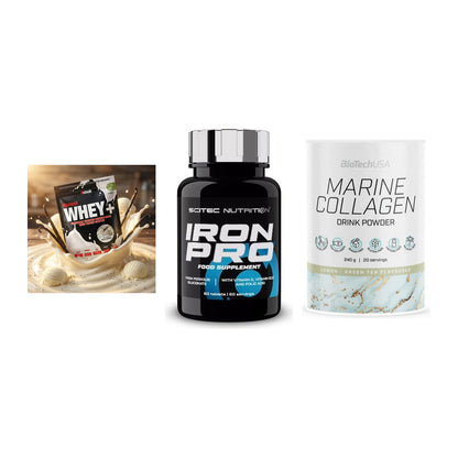 Regenerations-Set: Sinob Honest + Scitec Iron Pro + BioTech Marine – alle enthaltenen Artikel
