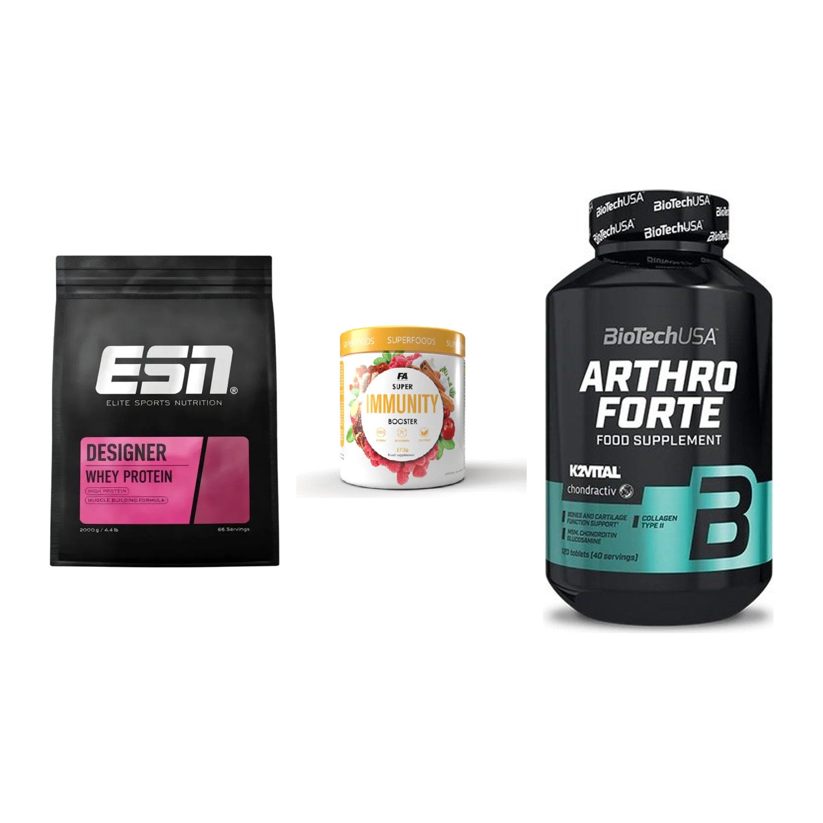 Regenerations-Set: ESN Designer + FA Nutrition + BioTech Arthro – alle enthaltenen Artikel