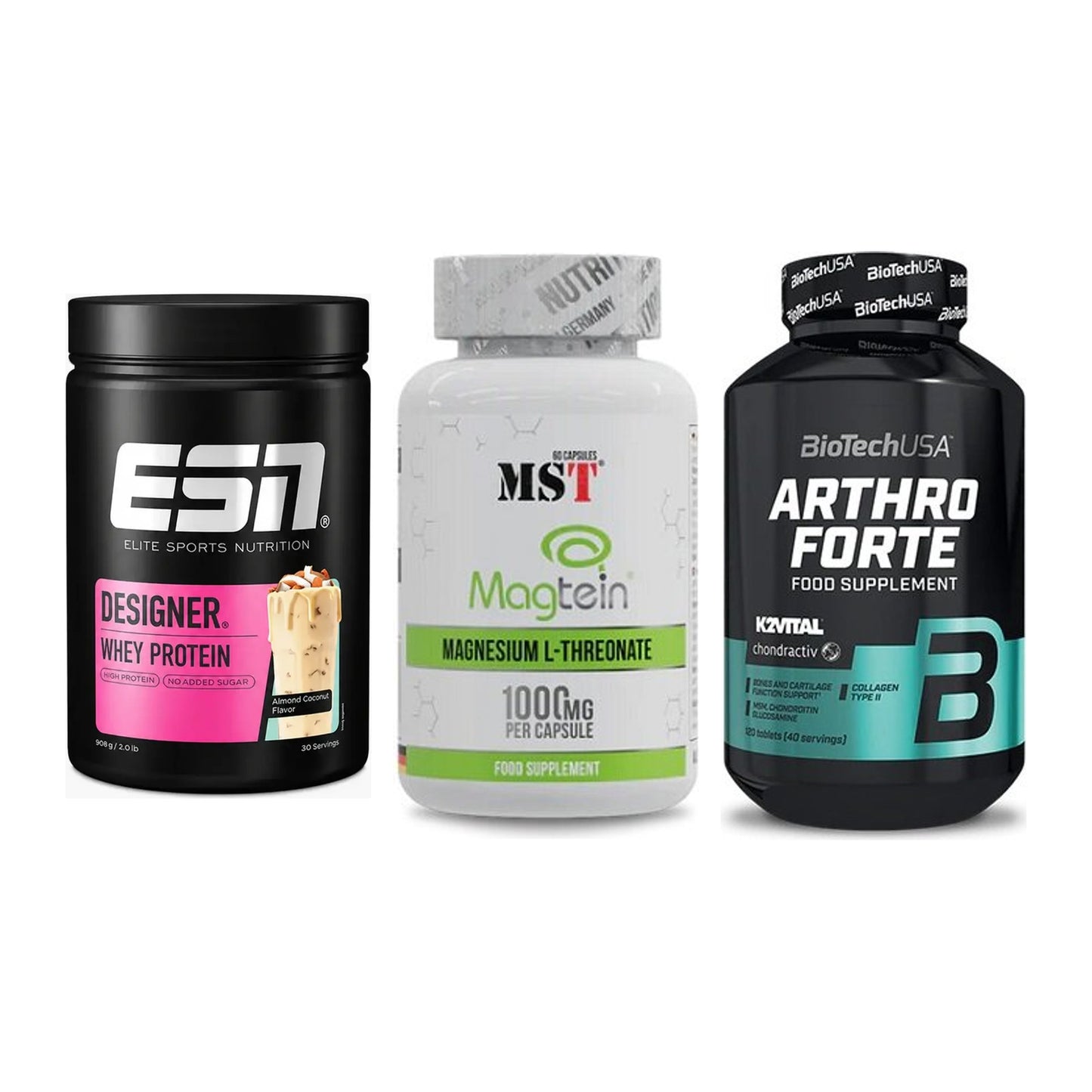 Regenerations-Set: ESN Designer + MST Magnesium + BioTech Arthro – alle enthaltenen Artikel