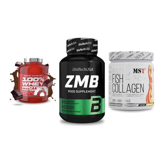 Regenerations-Set: Scitec 100% + BioTech ZMB + MST Beauty Fish – alle enthaltenen Artikel