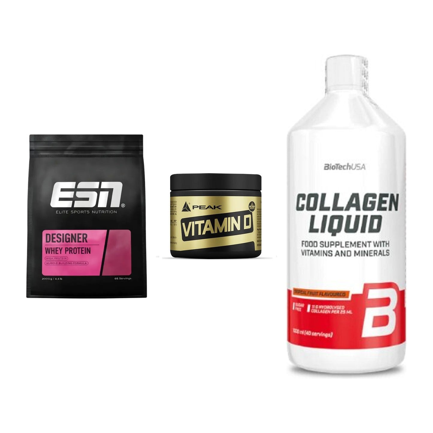 Regenerations-Set: ESN Designer + Peak Vitamin D + BioTech Collage – alle enthaltenen Artikel
