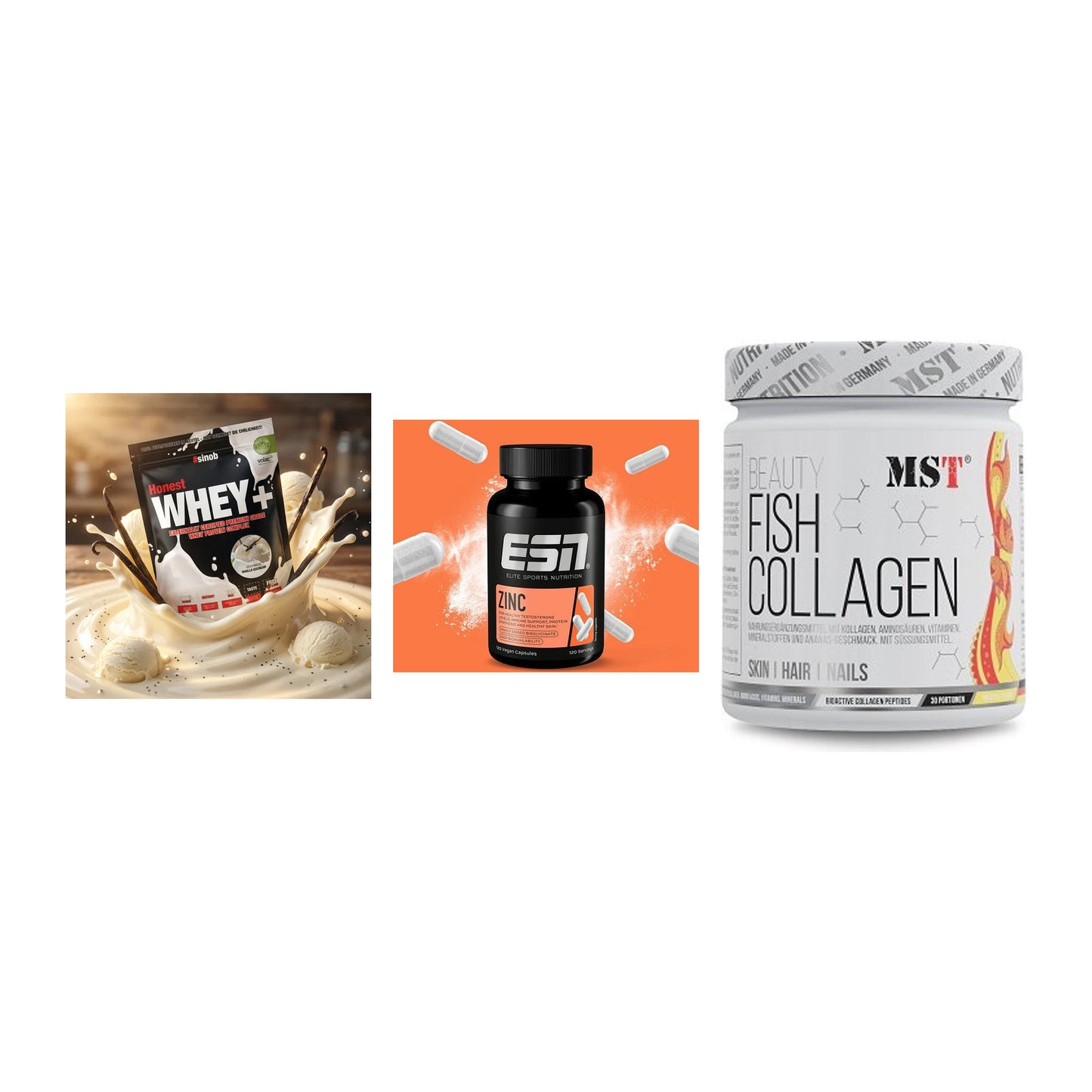 Regenerations-Set: Sinob Honest + ESN Zinc + MST Beauty Fish – alle enthaltenen Artikel