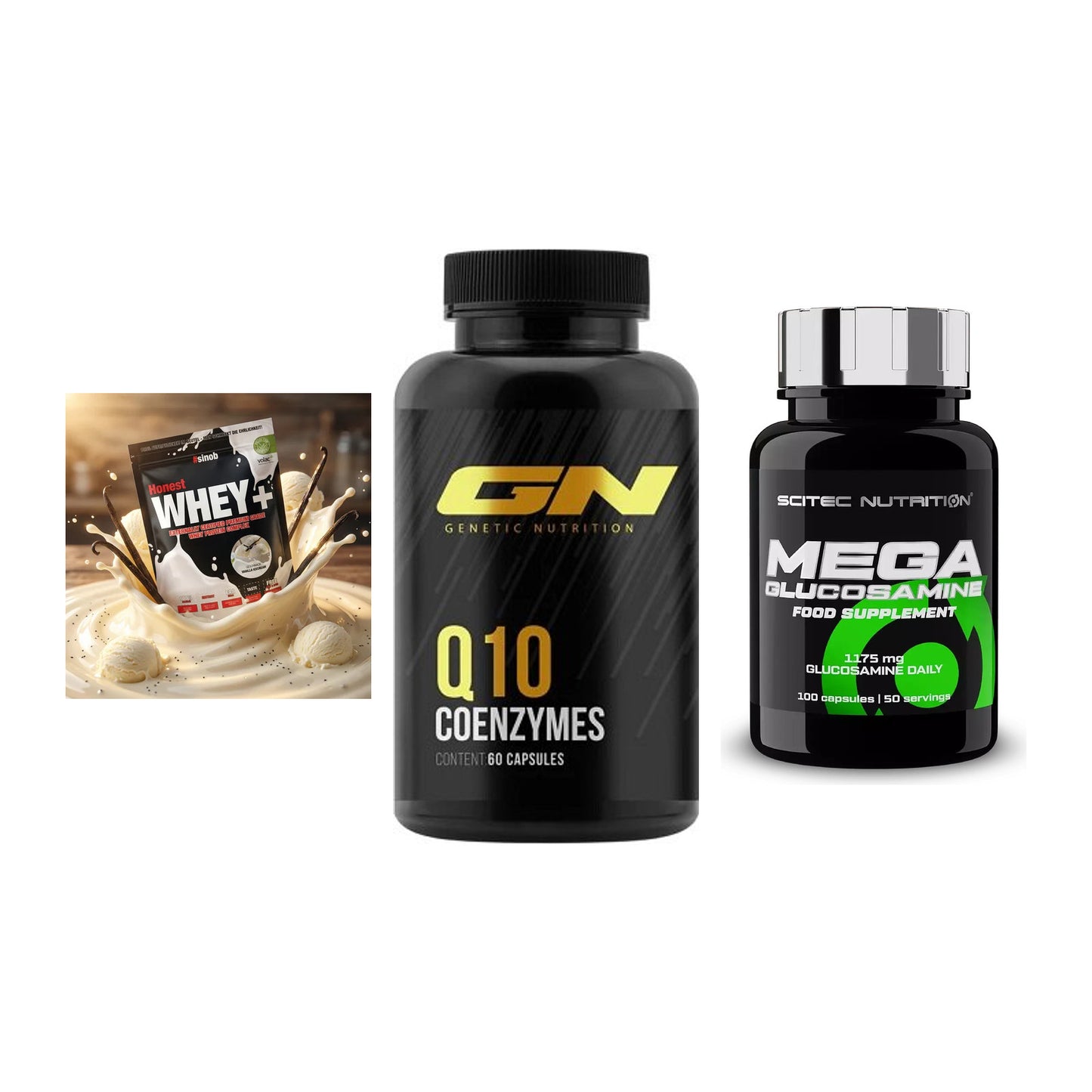 Regenerations-Set: Sinob Honest + GN Q10 Health + Scitec Mega – alle enthaltenen Artikel