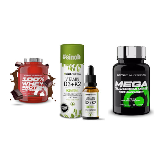 Regenerations-Set: Scitec 100% + Sinob Vitamin + Scitec Mega – alle enthaltenen Artikel