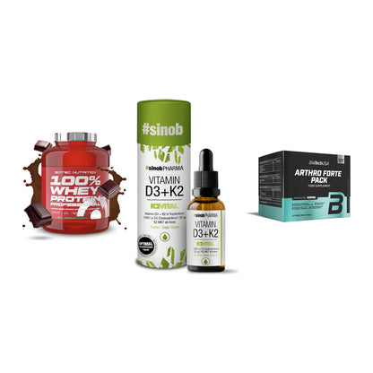 Regenerations-Set: Scitec 100% + Sinob Vitamin + BioTech Arthro – alle enthaltenen Artikel