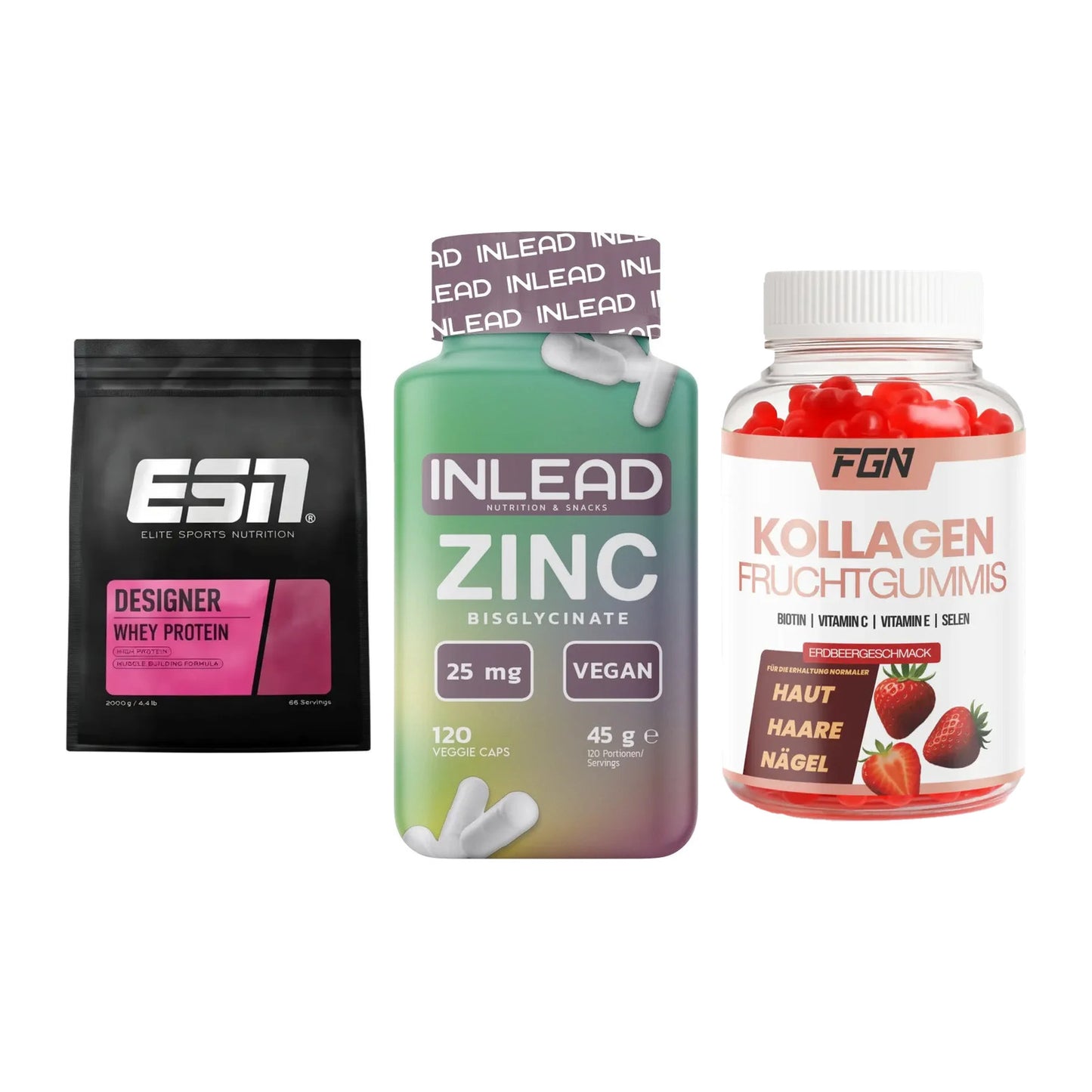 Regenerations-Set: ESN Designer + INLEAD Zink + FGN Kollagen 60 – alle enthaltenen Artikel