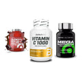 Regenerations-Set: Scitec 100% + BioTech Vitamin + Scitec Mega – alle enthaltenen Artikel