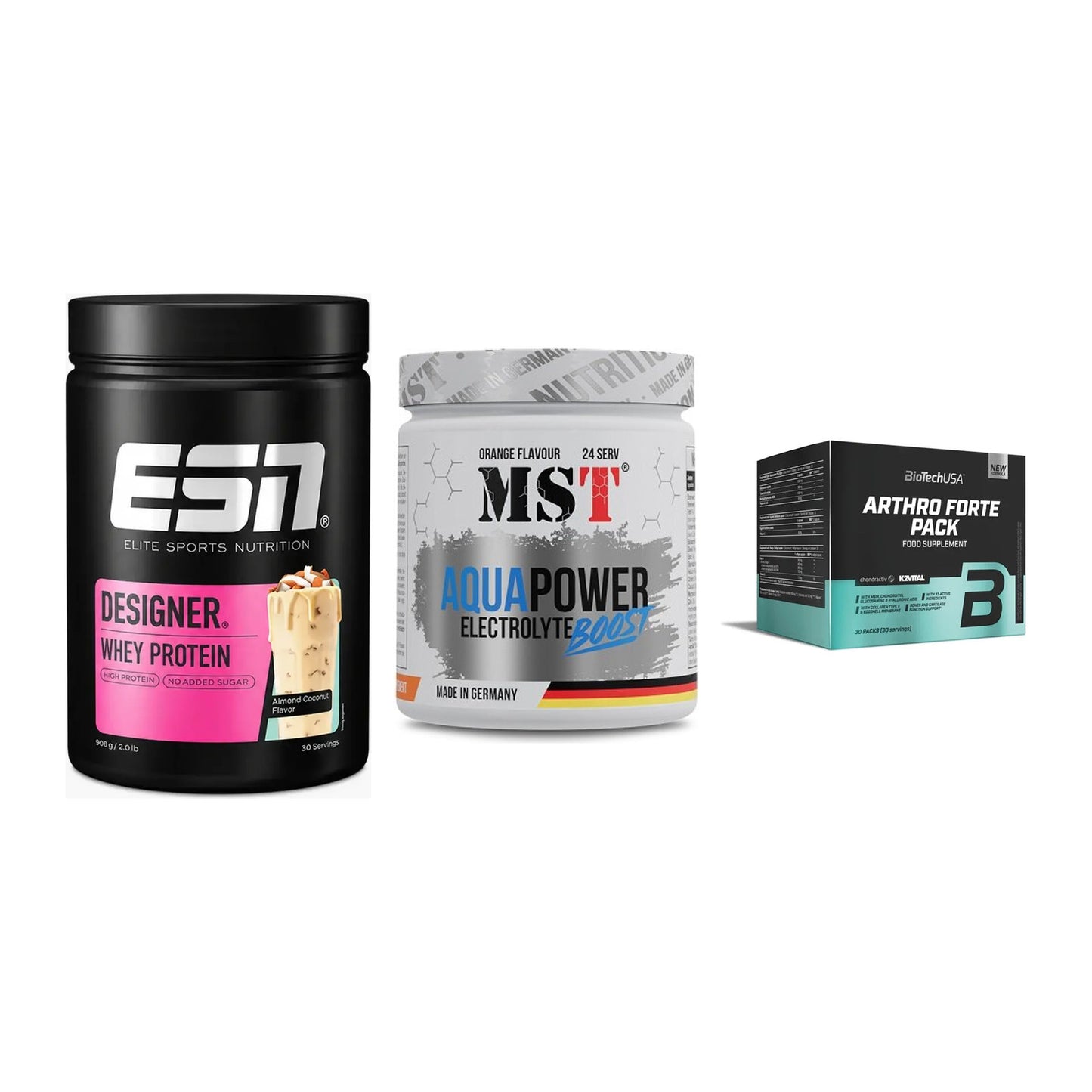 Regenerations-Set: ESN Designer + MST Aqua Power + BioTech Arthro – alle enthaltenen Artikel