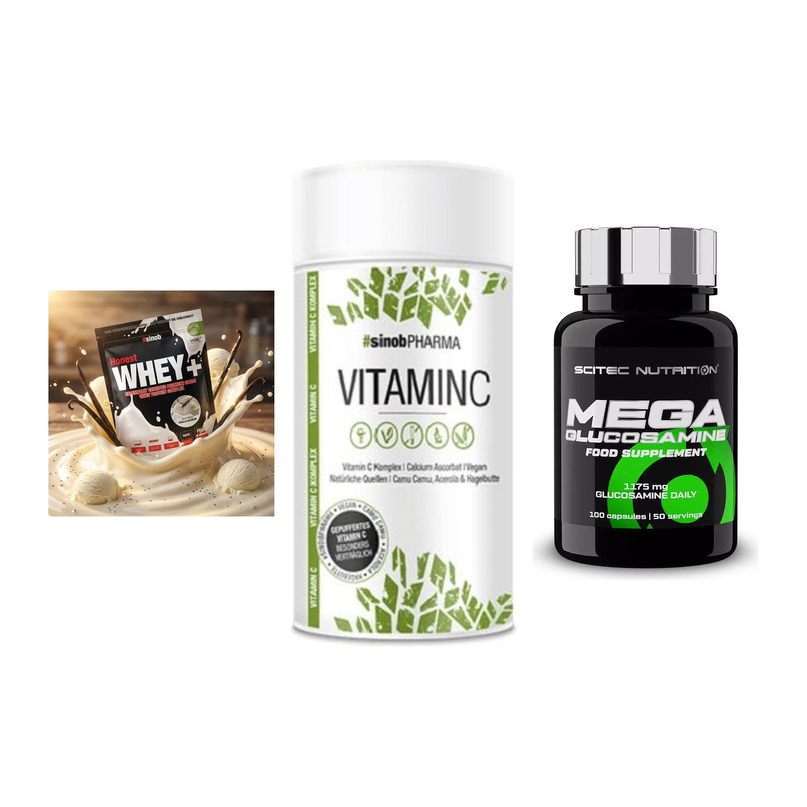 Regenerations-Set: Sinob Honest + Sinob Vitamin C + Scitec Mega – alle enthaltenen Artikel