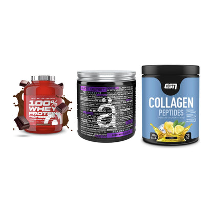 Regenerations-Set: Scitec 100% + Nanosupps Hype + ESN Collagen – alle enthaltenen Artikel