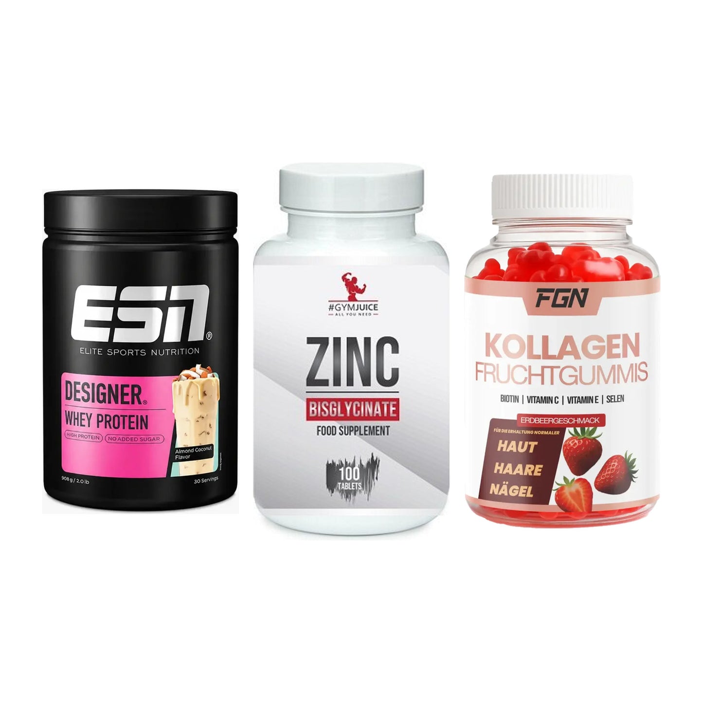 Regenerations-Set: ESN Designer + #GYMJUICE ZINC + FGN Kollagen 60 – alle enthaltenen Artikel