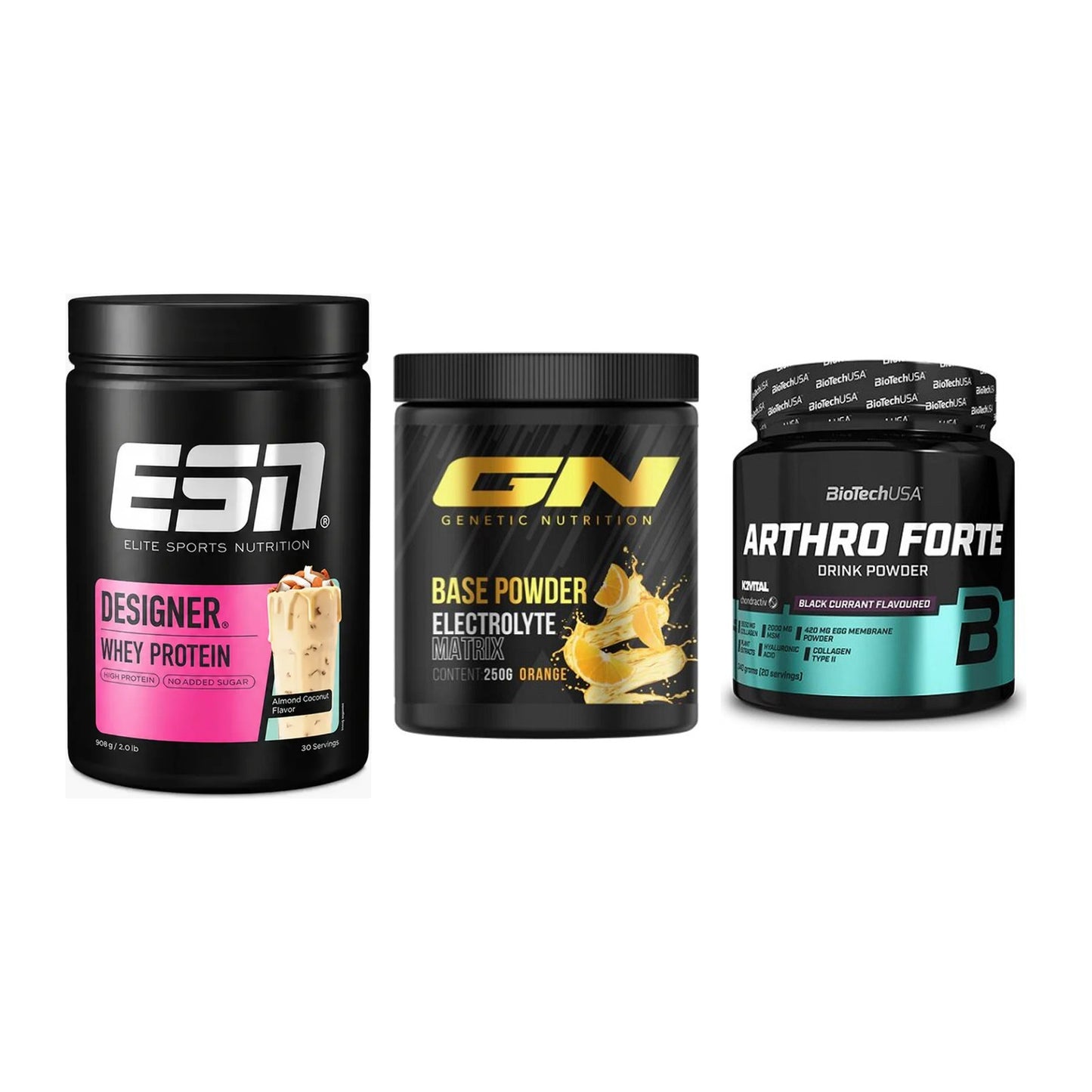 Regenerations-Set: ESN Designer + GN Base Powder + BioTech Arthro – alle enthaltenen Artikel