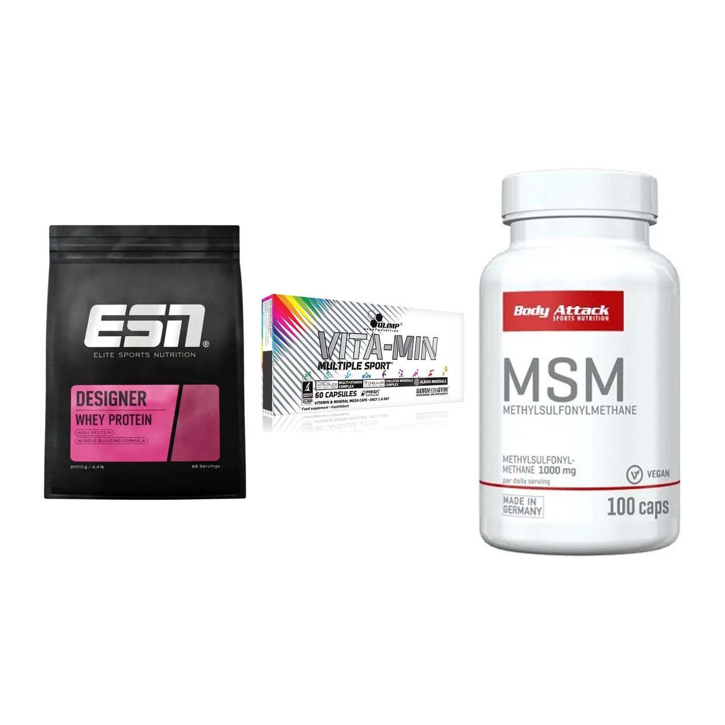 Regenerations-Set: ESN Designer + Olimp Vita-Min + Body Attack MSM – alle enthaltenen Artikel