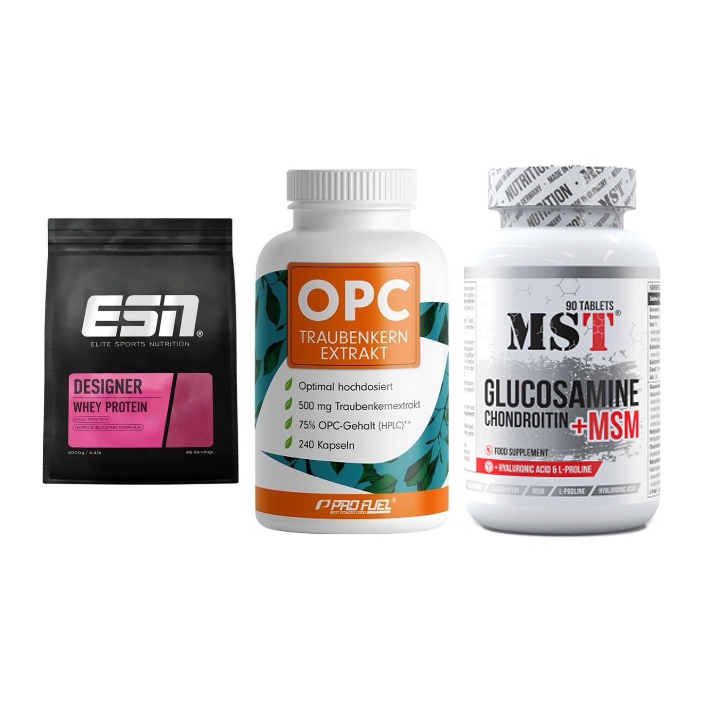 Regenerations-Set: ESN Designer + ProFuel OPC + MST Glucosamine – alle enthaltenen Artikel