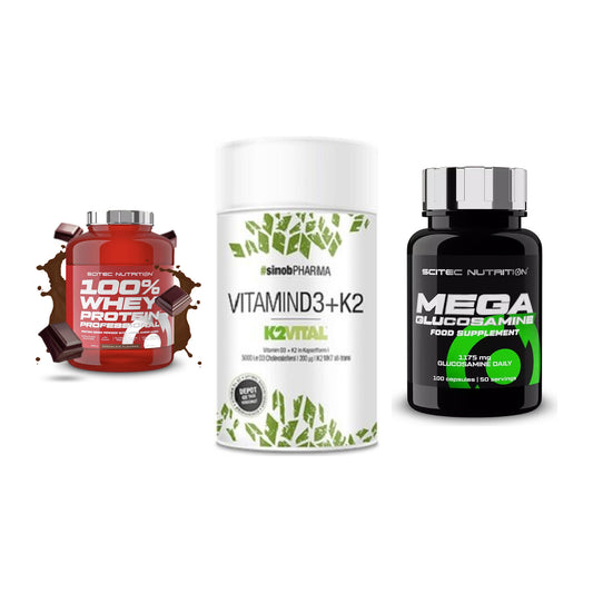 Regenerations-Set: Scitec 100% + Sinob Vitamin + Scitec Mega – alle enthaltenen Artikel