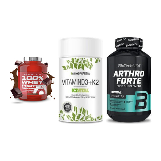 Regenerations-Set: Scitec 100% + Sinob Vitamin + BioTech Arthro – alle enthaltenen Artikel