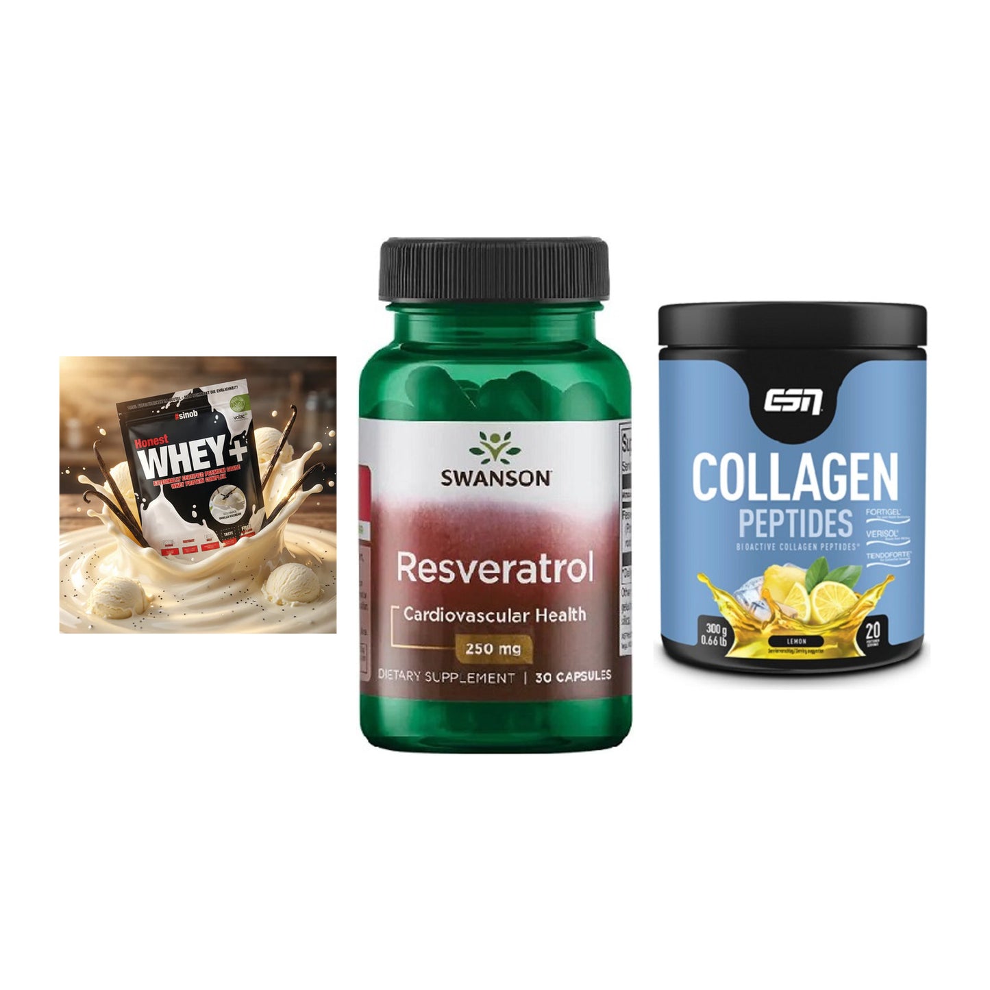 Regenerations-Set: Sinob Honest + Swanson Resvera + ESN Collagen – alle enthaltenen Artikel