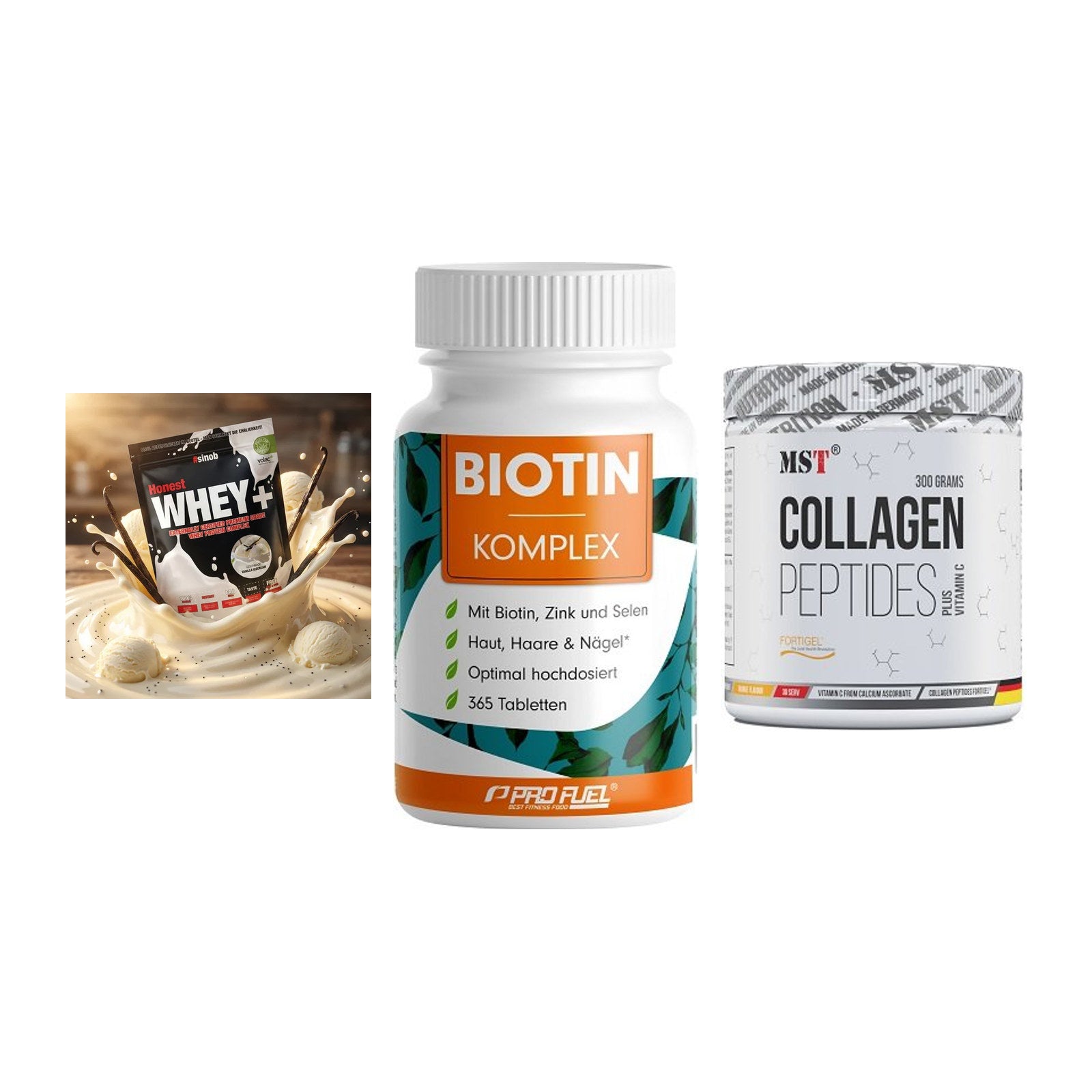 Regenerations-Set: Sinob Honest + ProFuel BIOTIN + MST Collagen – alle enthaltenen Artikel