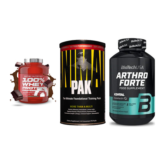 Regenerations-Set: Scitec 100% + Universal + BioTech Arthro – alle enthaltenen Artikel