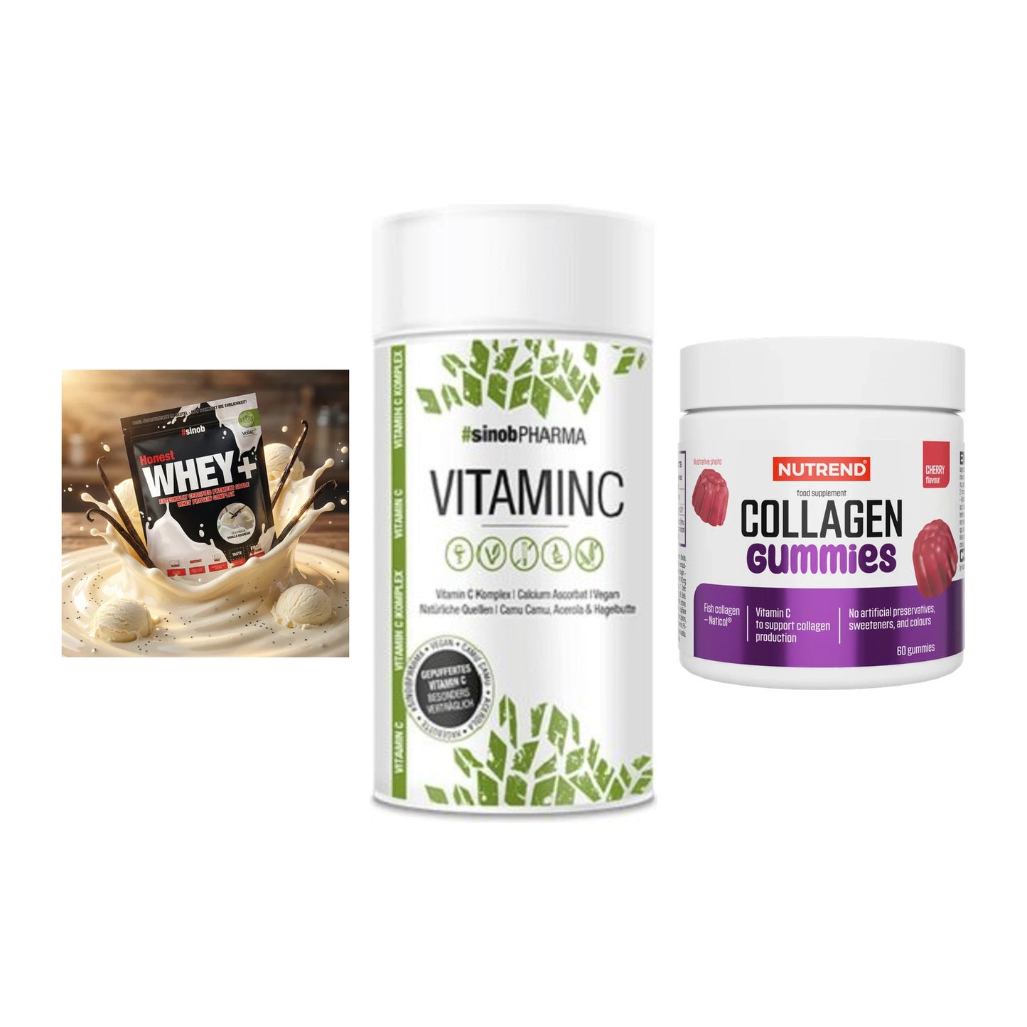 Regenerations-Set: Sinob Honest + Sinob Vitamin C + Nutrend Collage – alle enthaltenen Artikel