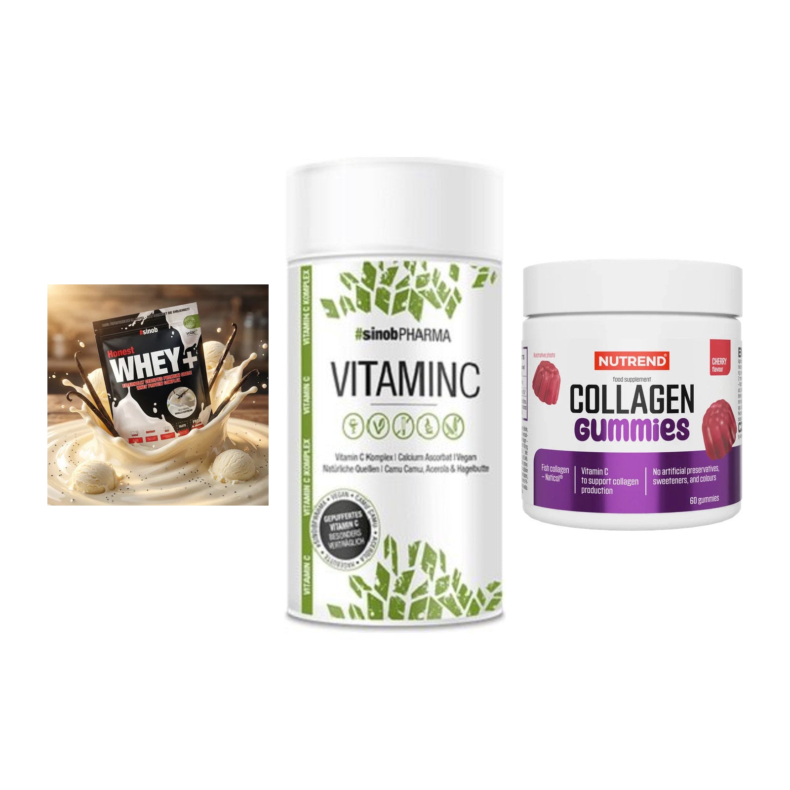Regenerations-Set: Sinob Honest + Sinob Vitamin C + Nutrend Collage – alle enthaltenen Artikel