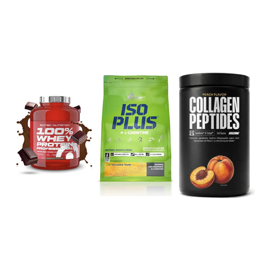Regenerations-Set: Scitec 100% + Olimp Iso Plus + Big Zone – alle enthaltenen Artikel