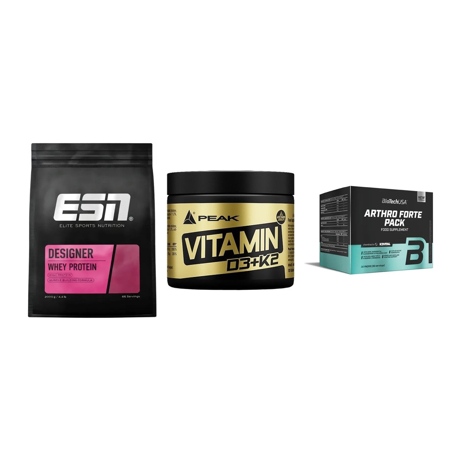 Regenerations-Set: ESN Designer + Peak Vitamin + BioTech Arthro – alle enthaltenen Artikel