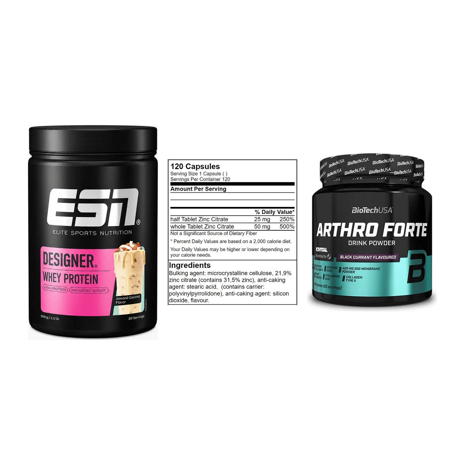Regenerations-Set: ESN Designer + GN Zinc Citrate + BioTech Arthro – alle enthaltenen Artikel