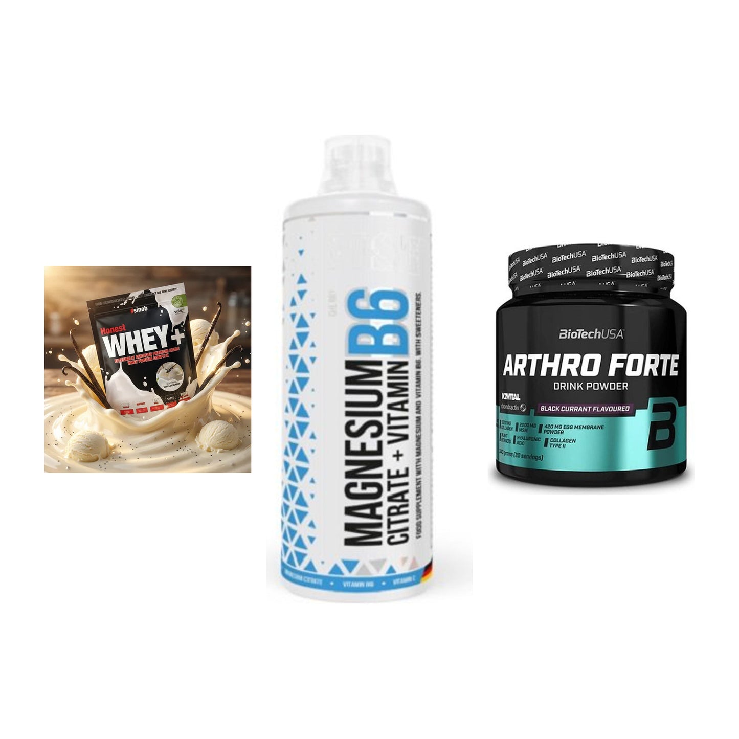 Regenerations-Set: Sinob Honest + MST Magnesium + BioTech Arthro – alle enthaltenen Artikel