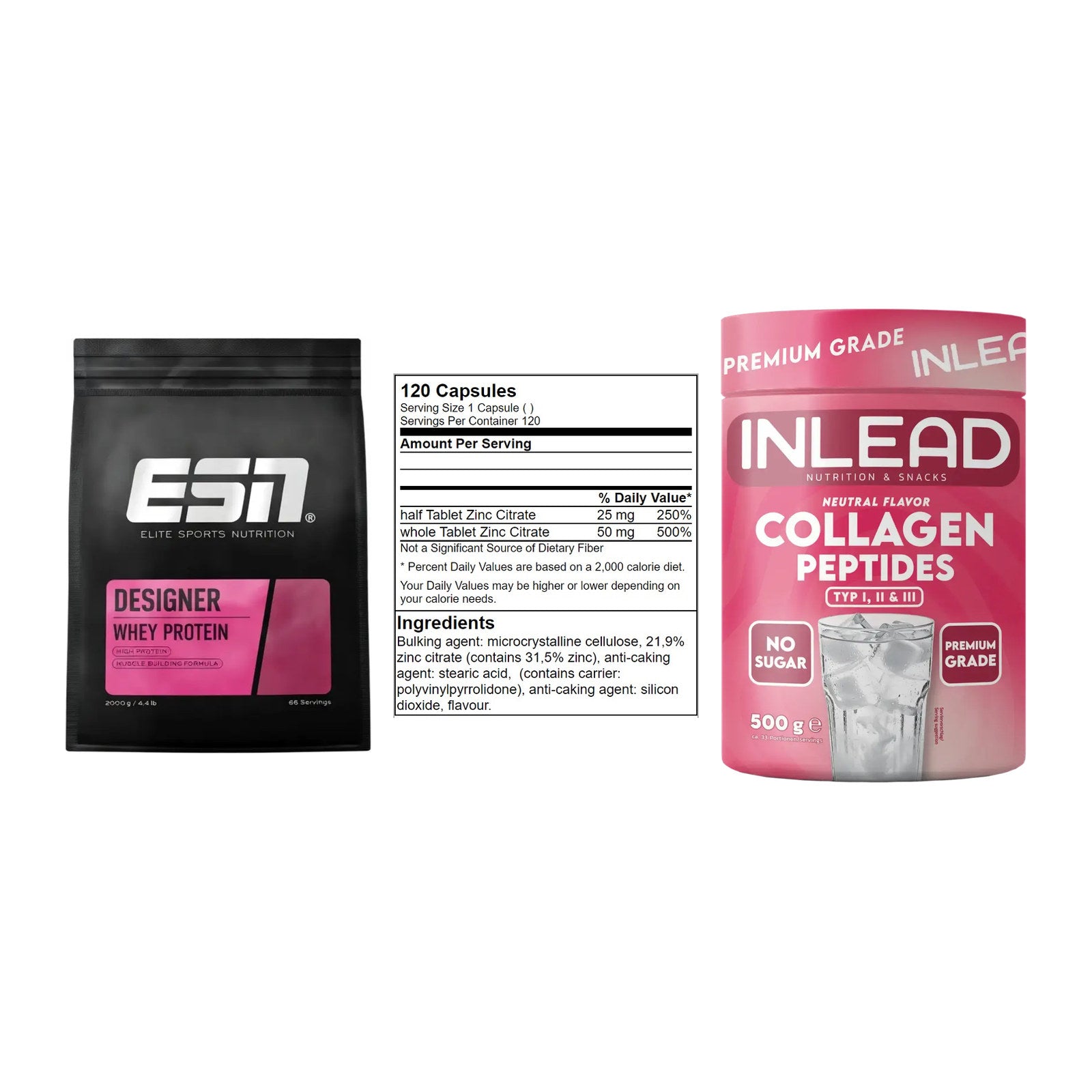 Regenerations-Set: ESN Designer + GN Zinc Citrate + INLEAD Collagen – alle enthaltenen Artikel