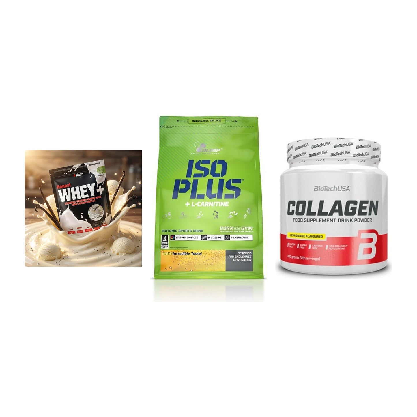 Regenerations-Set: Sinob Honest + Olimp Iso Plus + BioTech Collage – alle enthaltenen Artikel