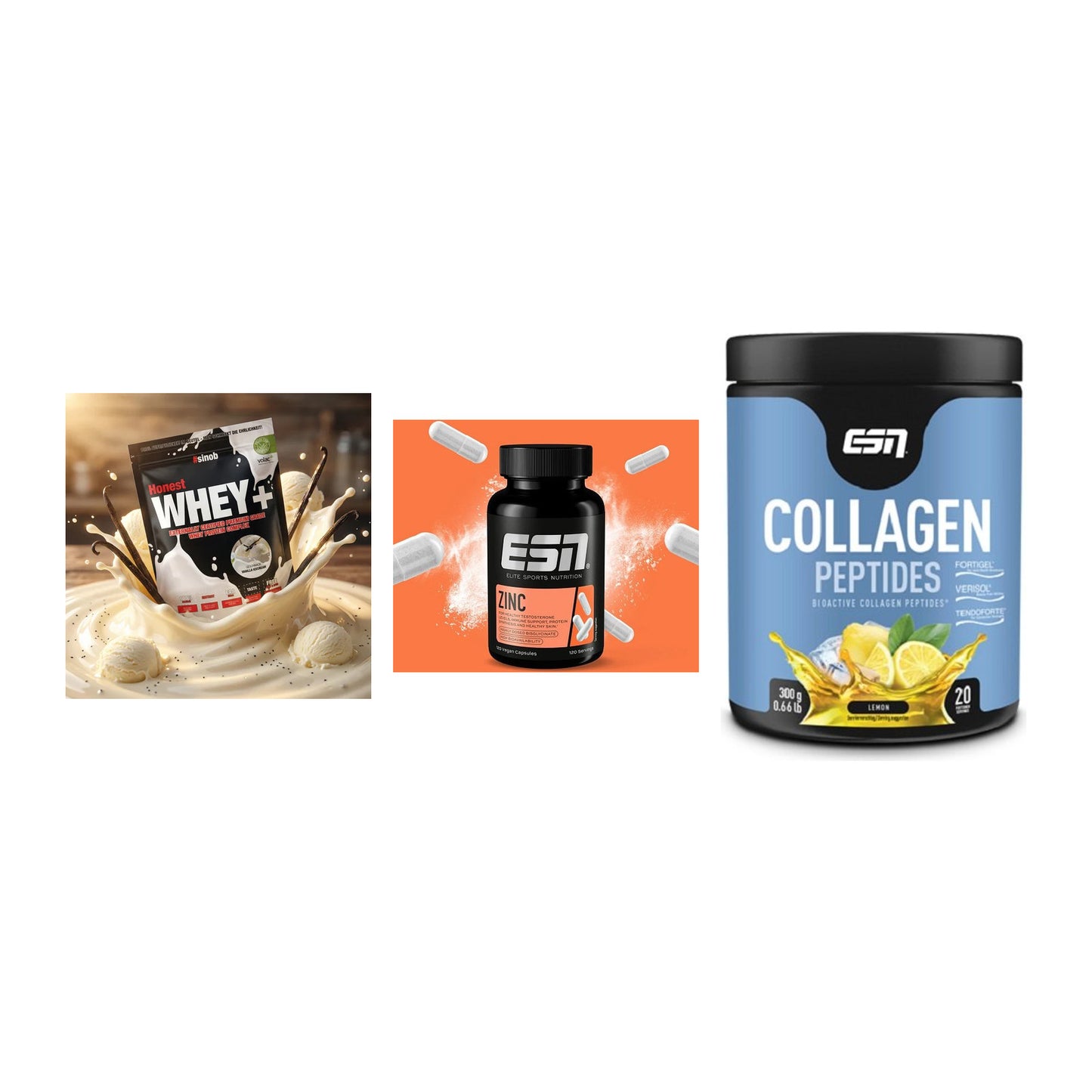 Regenerations-Set: Sinob Honest + ESN Zinc + ESN Collagen – alle enthaltenen Artikel