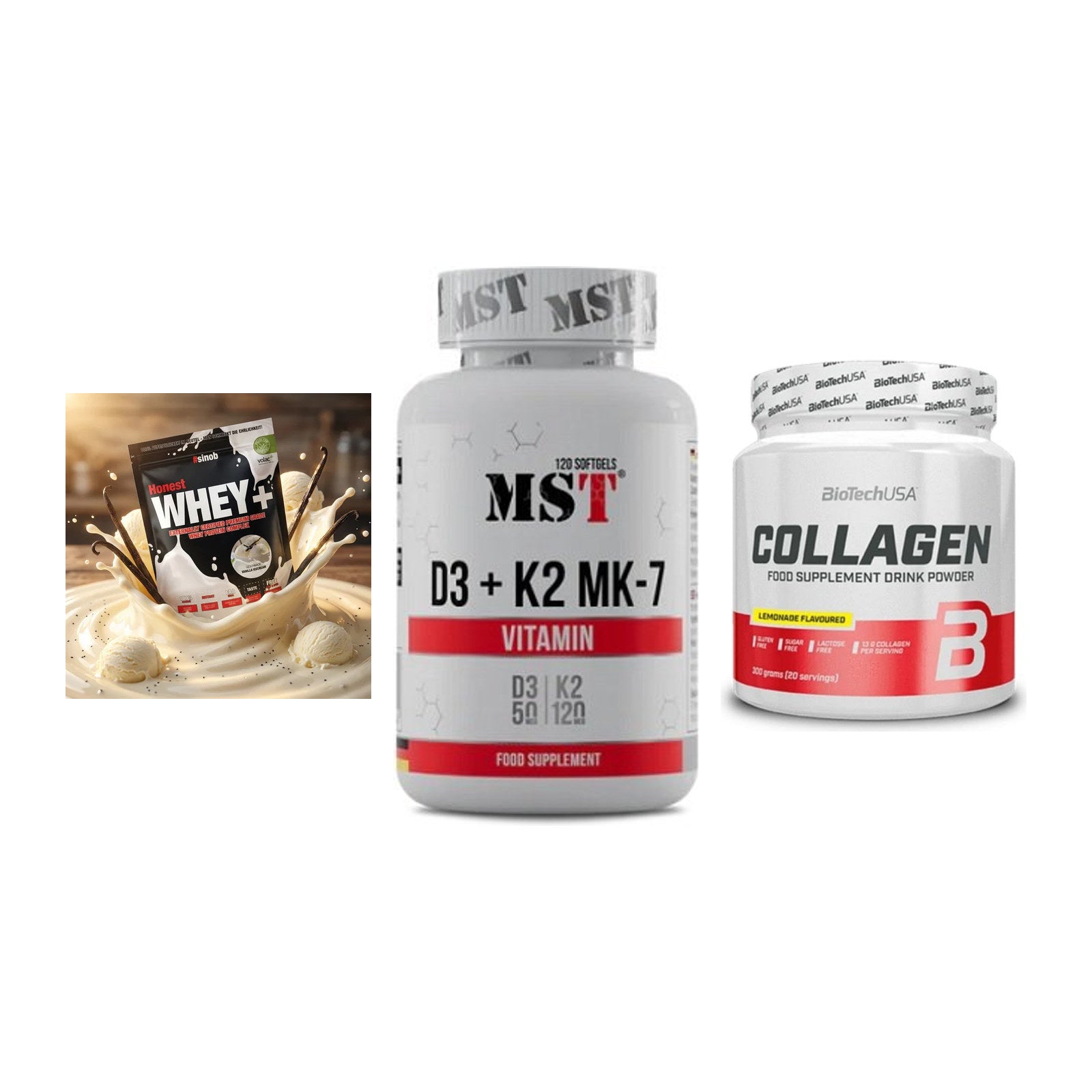 Regenerations-Set: Sinob Honest + MST Vitamin D3 + BioTech Collage – alle enthaltenen Artikel
