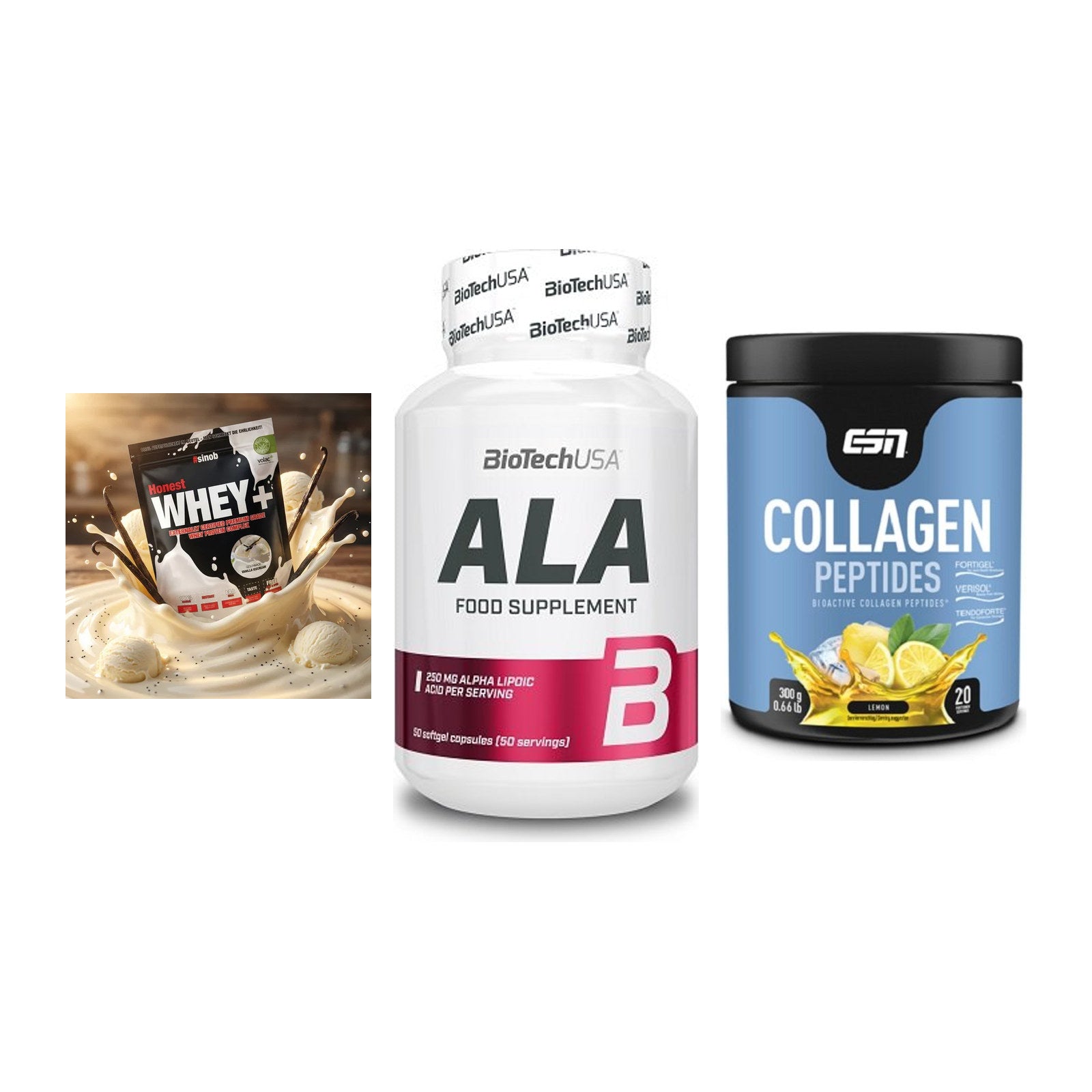 Regenerations-Set: Sinob Honest + BioTech ALA + ESN Collagen – alle enthaltenen Artikel