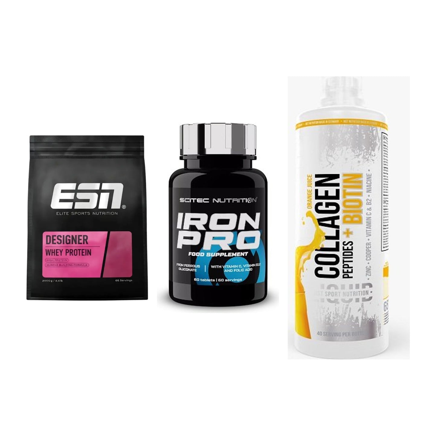 Regenerations-Set: ESN Designer + Scitec Iron Pro + MST Collagen – alle enthaltenen Artikel