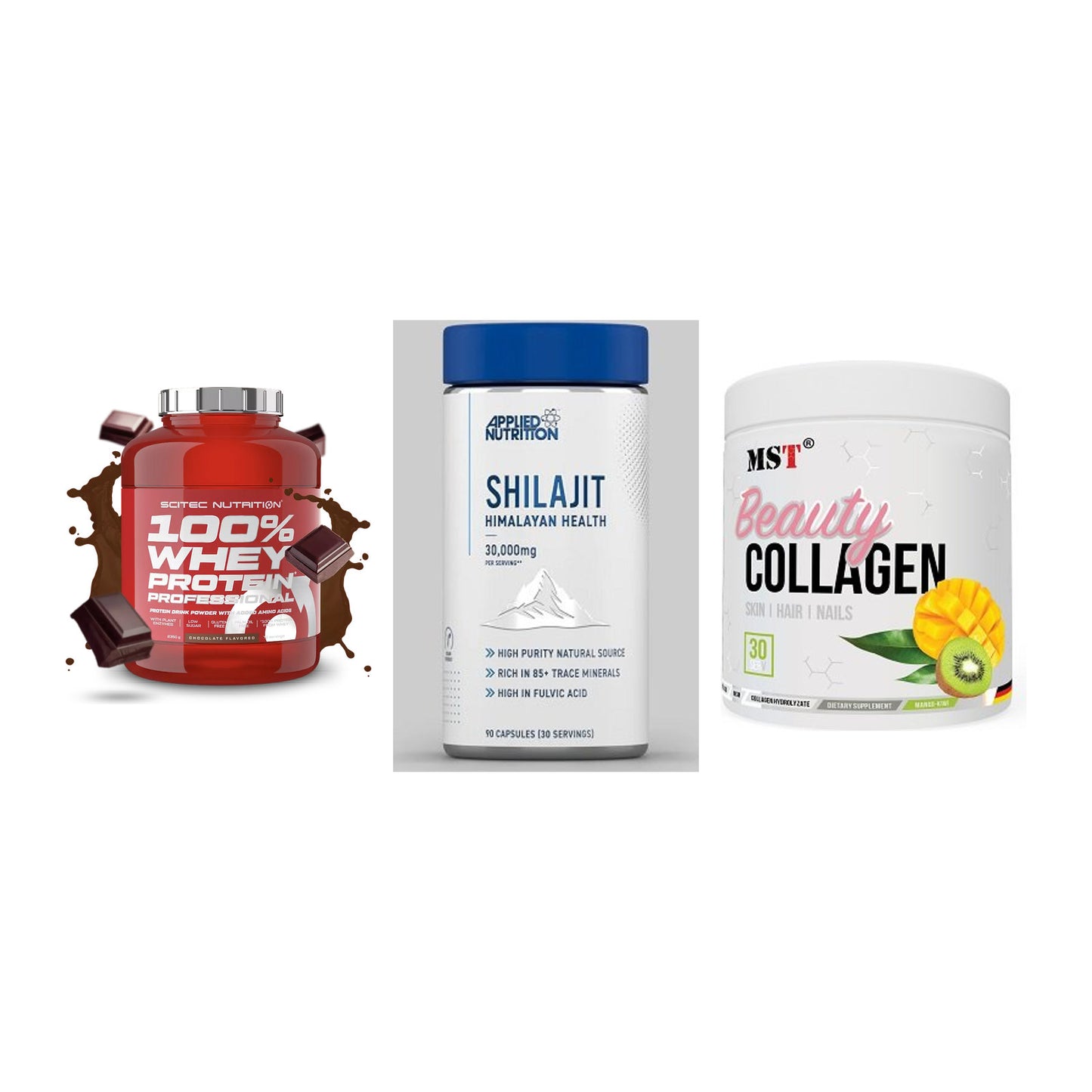 Regenerations-Set: Scitec 100% + Applied Nutriti + MST Beauty – alle enthaltenen Artikel