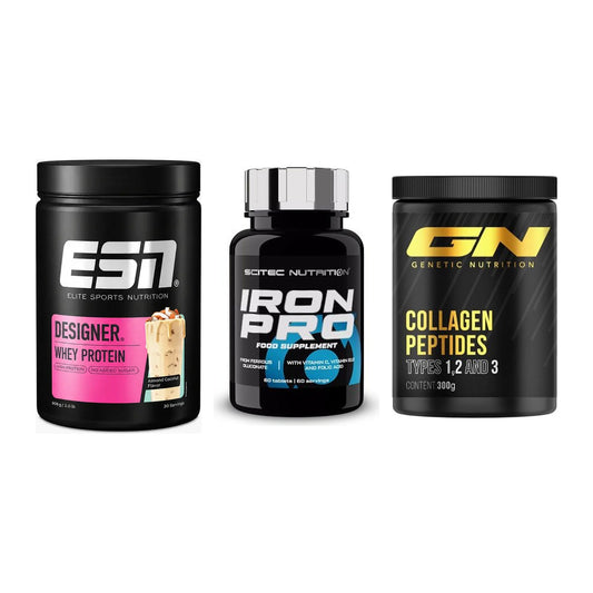 Regenerations-Set: ESN Designer + Scitec Iron Pro + GN Peptan – alle enthaltenen Artikel