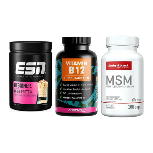 Regenerations-Set: ESN Designer + ProFuel Vitamin + Body Attack MSM – alle enthaltenen Artikel