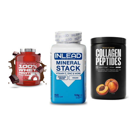 Regenerations-Set: Scitec 100% + INLEAD Mineral + Big Zone – alle enthaltenen Artikel