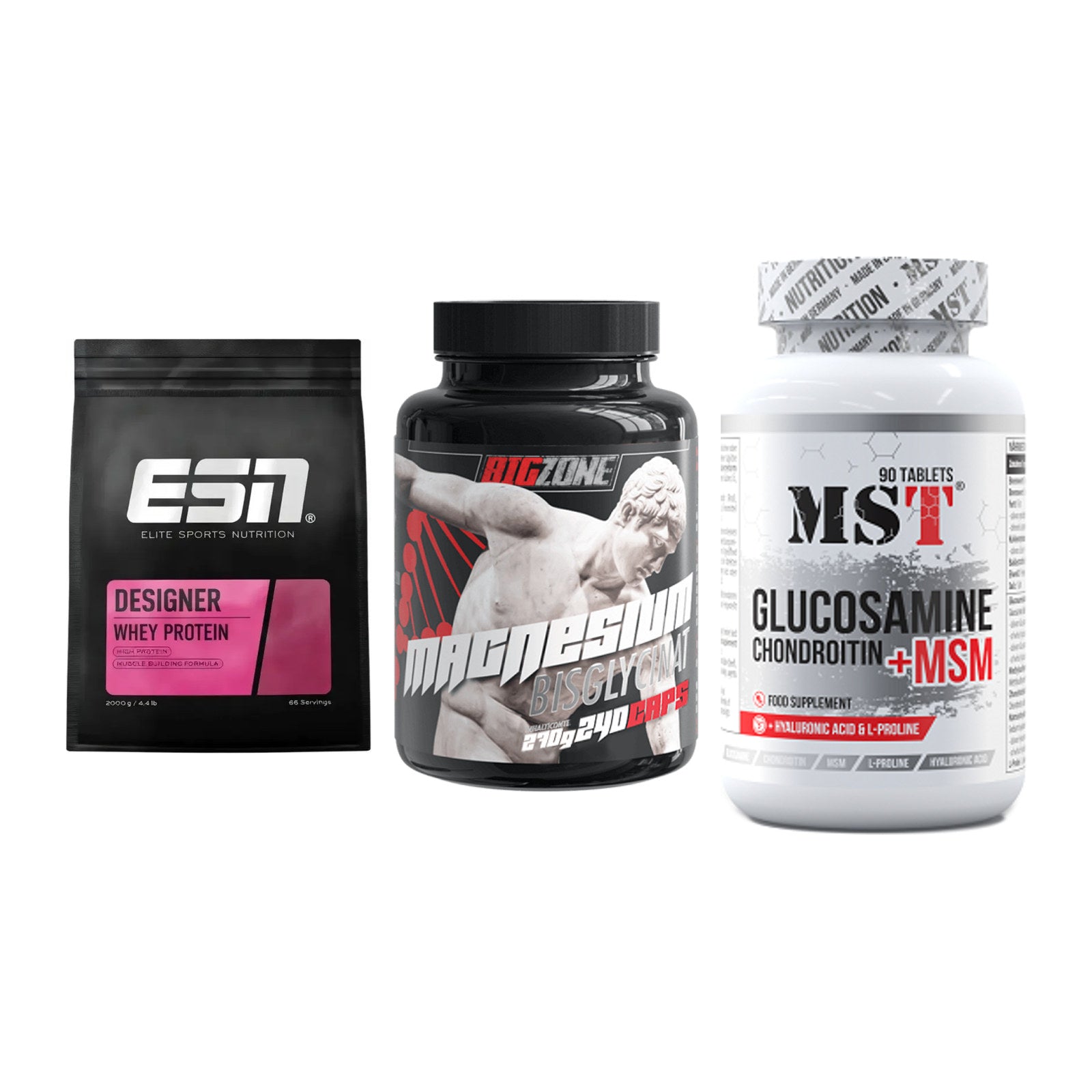 Regenerations-Set: ESN Designer + Big Zone + MST Glucosamine – alle enthaltenen Artikel