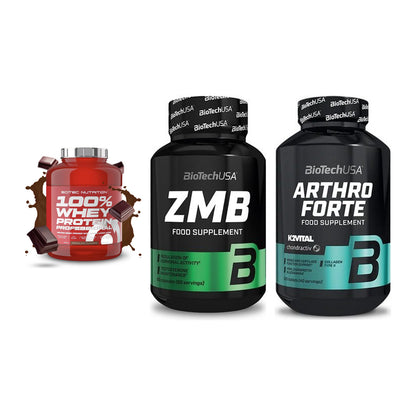 Regenerations-Set: Scitec 100% + BioTech ZMB + BioTech Arthro – alle enthaltenen Artikel