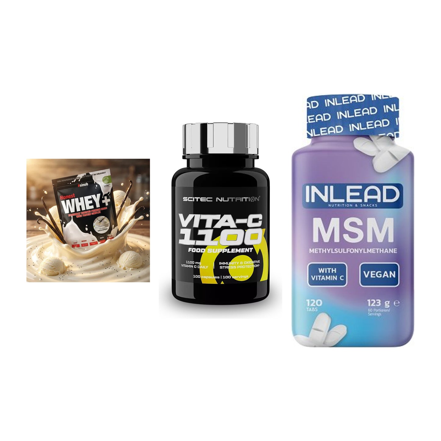 Regenerations-Set: Sinob Honest + Scitec Vitamin + INLEAD MSM – alle enthaltenen Artikel
